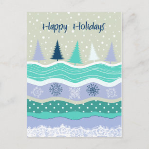 Felices Fiestas Árboles de Navidad Copos de Nieve 