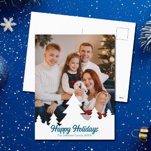 Felices Fiestas Árboles de Navidad Foto familiar A