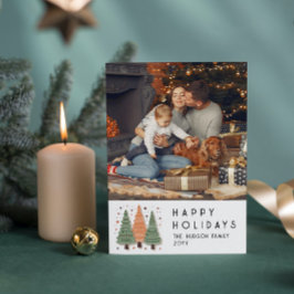 Felices Fiestas Árboles de Navidad Simple Foto