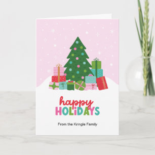 Felices Fiestas Árboles de Navidad y Regalos de Co