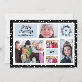 Felices Fiestas Azul y Negro Navidad 5 Fotos