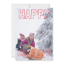 Felices Fiestas Bloque Rojo - Tarjeta de Navidad