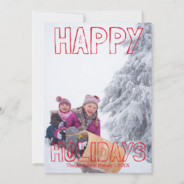 Felices Fiestas Bloque Rojo - Tarjeta de Navidad