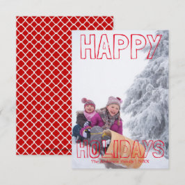 Felices Fiestas Bloque Rojo - Tarjeta de Navidad 3
