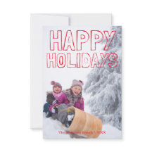 Felices Fiestas Bloque Rojo - Tarjeta de Navidad 3