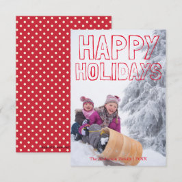 Felices Fiestas Bloque Rojo - Tarjeta de Navidad 3