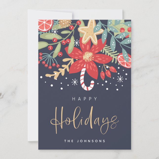 Felices Fiestas Caramelo de Navidad | Tarjeta de F (Anverso)