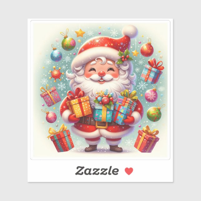 ¡Felices Fiestas con una pegatina de Navidad! (Hoja)