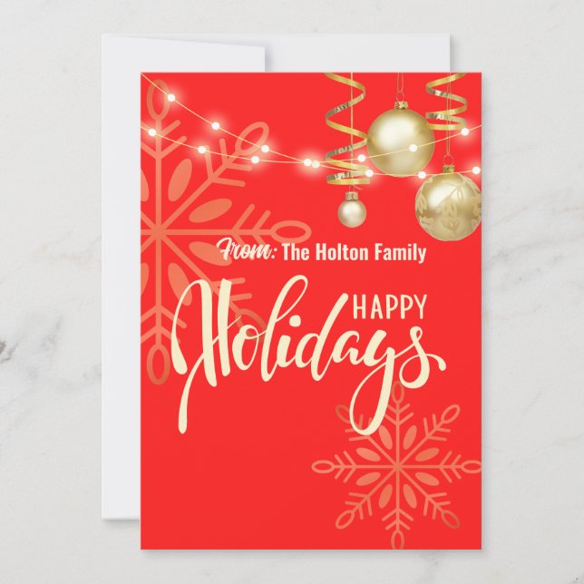 Felices fiestas Costumbre de Navidad anuncio rojo  (Anverso)