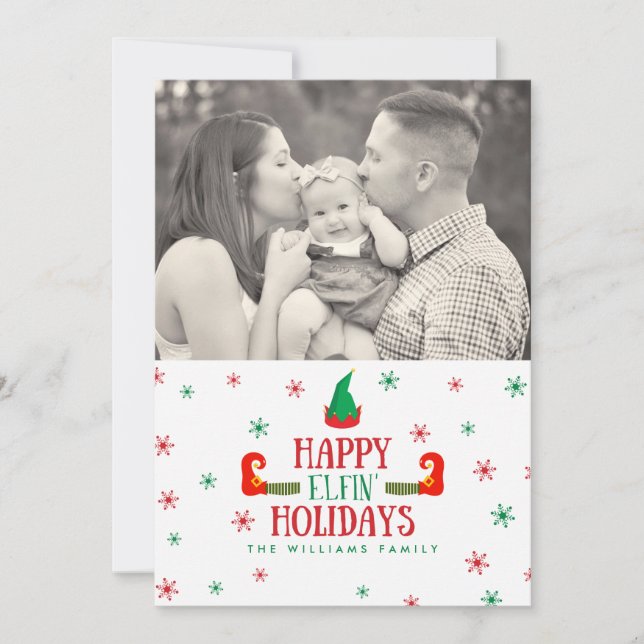 Felices Fiestas de Elfin Tarjetas de fotos de Navi (Anverso)