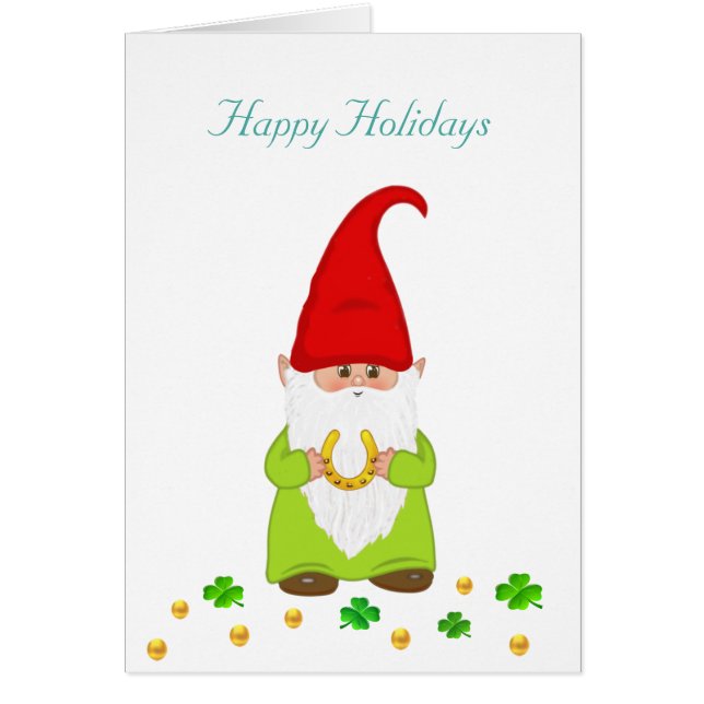 Felices Fiestas de Gnome, Horseshoe y Confetti de  (Frente)