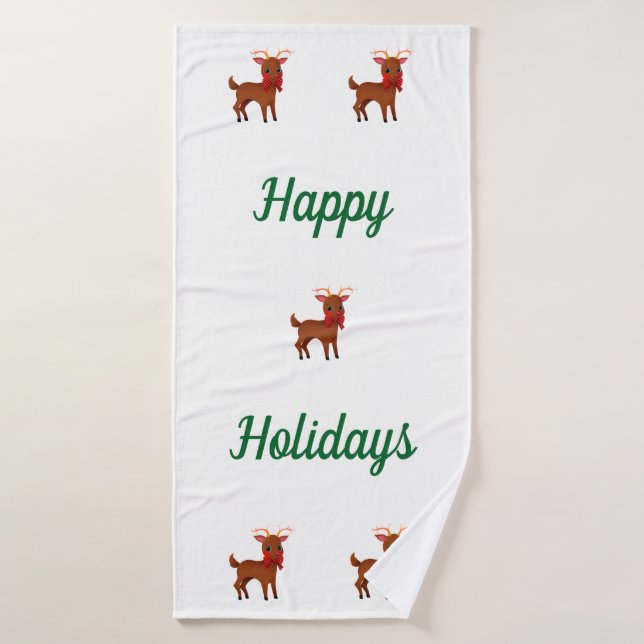 Felices Fiestas de los Renos (Toalla de baño)