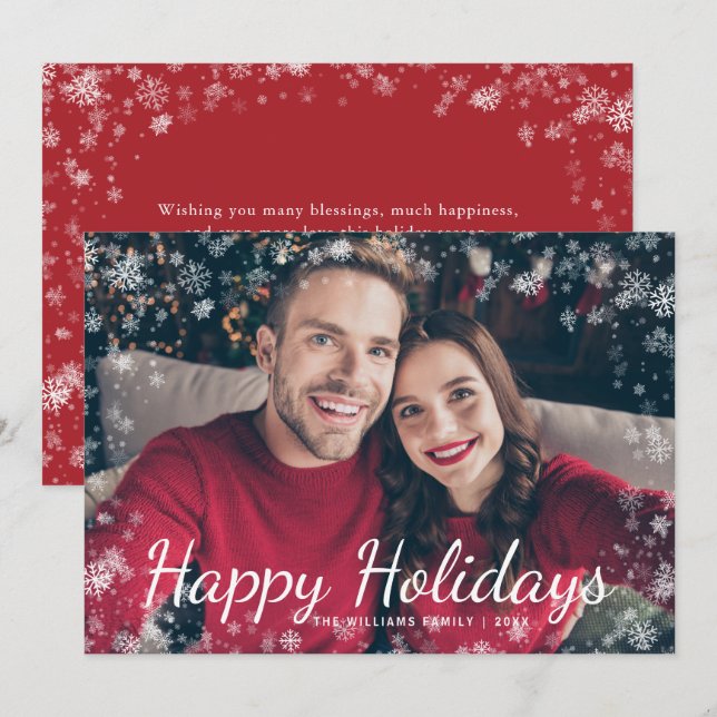 Felices Fiestas de Navidad Snow (Anverso / Reverso)