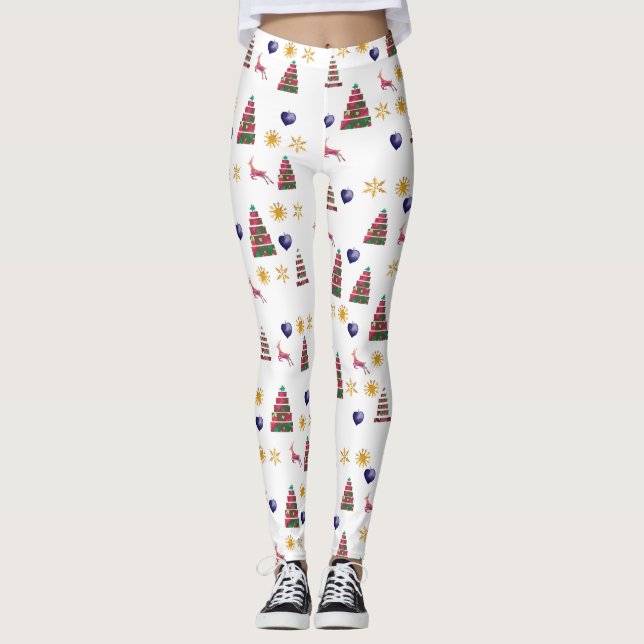 Felices fiestas de renos Leggings (Anverso)