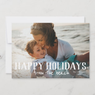Felices Fiestas desde la tarjeta de vacaciones de
