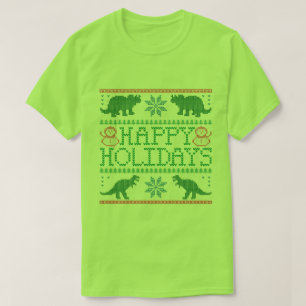 Felices Fiestas Dinosaurios Fea Navidad Sweater T-