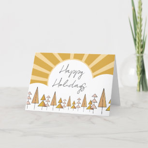 felices fiestas doradas retro arboles de navidad p