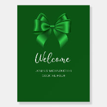 Felices Fiestas Elegante Bienvenida Verde