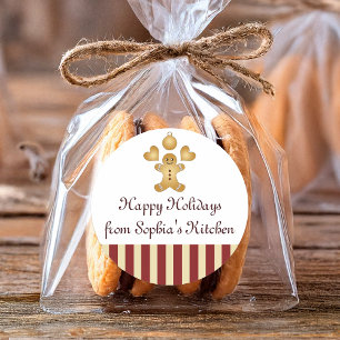 Felices Fiestas Etiqueta de Galleta de Navidad Cas