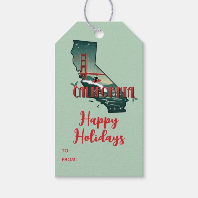 Felices Fiestas Etiqueta de Navidad personalizada  (Anverso)