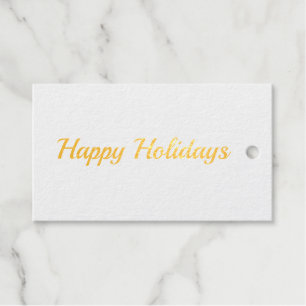 felices fiestas etiqueta de regalo simple minimali