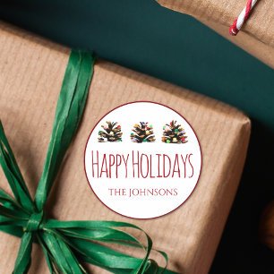 Felices fiestas Etiquetas Familia Navidad