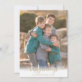 Felices Fiestas Faux Gold Script Navidad Foto