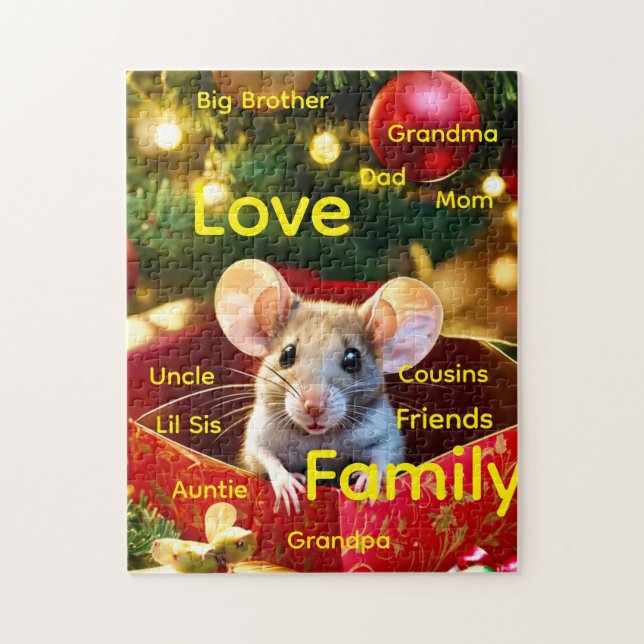 Felices Fiestas Feliz Navidad Rompecabezas de Amor (Vertical)