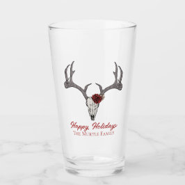 Felices Fiestas Floral Reindeer Skull Bull Skull