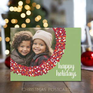 Felices Fiestas - Foto de Navidad Verde baya roja