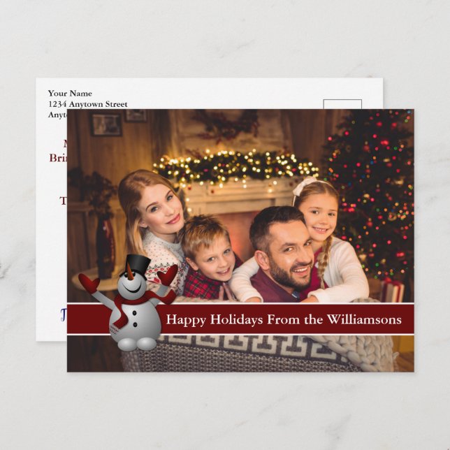 Felices Fiestas, Foto De Tarjeta Completa Con Un H (Anverso / Reverso)