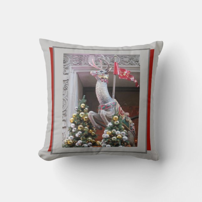 Felices fiestas Glam Reindeer Cojín decorativo (Anverso)
