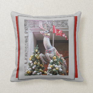 Felices fiestas Glam Reindeer Cojín decorativo