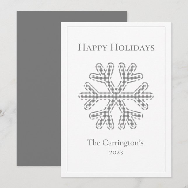 Felices Fiestas Jugadas Snowflake Moderno (Anverso / Reverso)