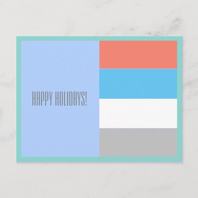 Felices Fiestas Minimalismo Geometría Tarjeta Post (Anverso)