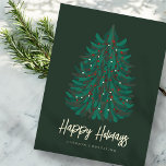 Felices Fiestas Moderno Árbol de Navidad Simple<br><div class="desc">El logotipo de su empresa se puede añadir al fondo. Modifique el mensaje de vacaciones,  el nombre comercial o el nombre de la empresa. Disponible aquí: http://www.zazzle.com/selectpartysupplies</div>