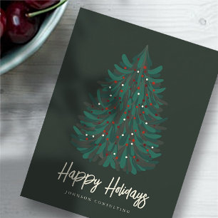 Felices Fiestas Moderno Árbol de Navidad Simple