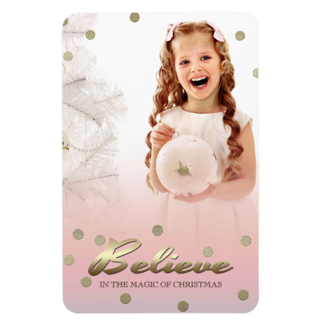 Felices Fiestas. Navidades entregan imanes de foto (Vertical)