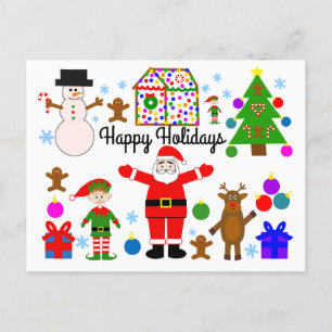 Felices Fiestas Navidades reuniéndose #1 postal