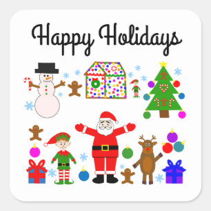 Felices Fiestas Navidades se reúnen #1-2 Pegatinas