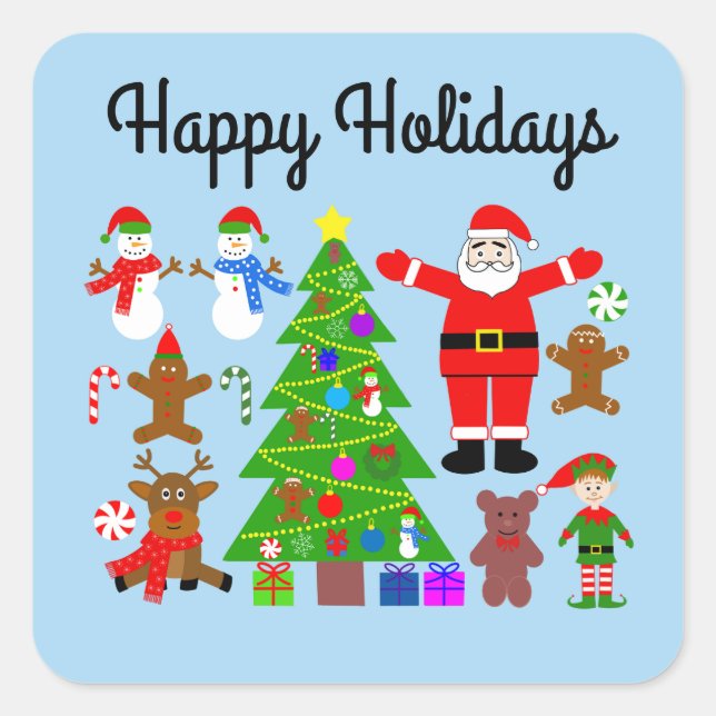 Felices Fiestas Navidades se reúnen #3-2 Pegatinas (Anverso)