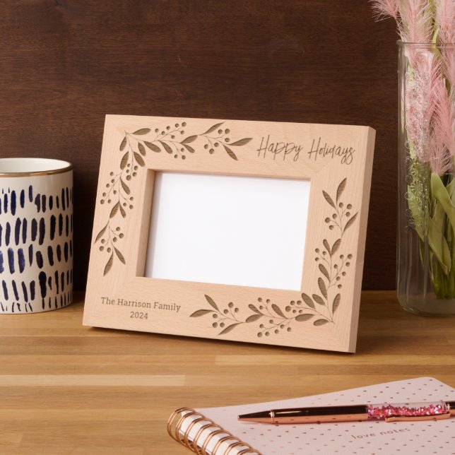 Felices Fiestas Nombre Familia Marcos Grabados (Izquierda)