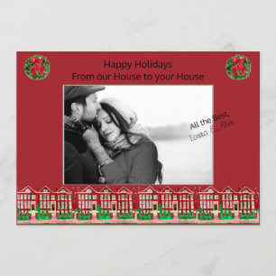 Felices Fiestas: nuestra casa a su tarjeta fotográ