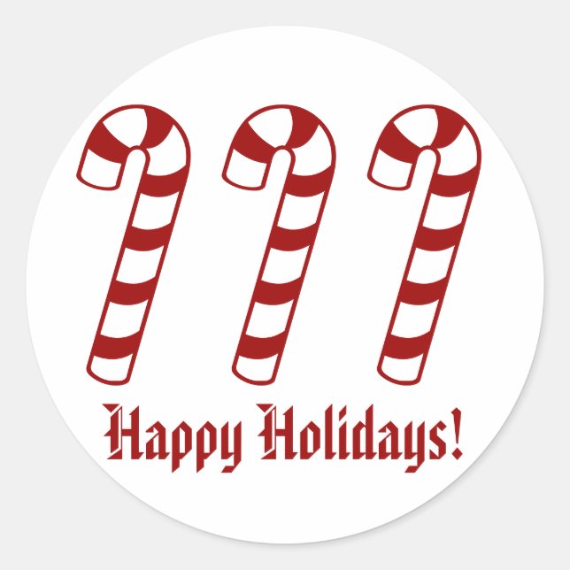 Felices fiestas Pegatinas de Candy Cane (Anverso)