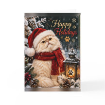 Felices Fiestas Personalizadas Gato Persa Navidad 