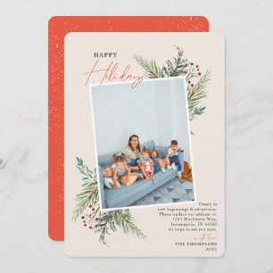 Felices fiestas Pine Tan Invitación en movimiento
