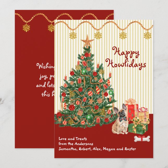 Felices Fiestas: Presenta un árbol de perros de Bu (Anverso / Reverso)