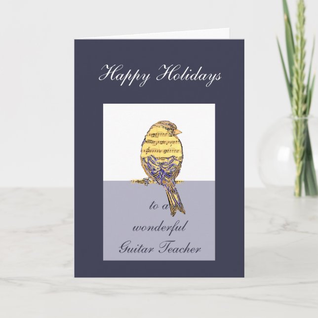 Felices Fiestas Profesor de Guitarra Nota Musical  (Anverso)