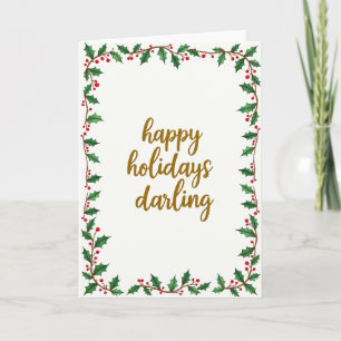 Felices Fiestas Querido Tarjeta de Acuarela de Ace