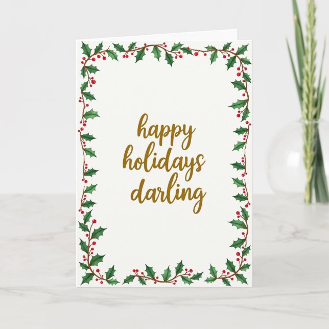 Felices Fiestas Querido Tarjeta de Acuarela de Ace (Anverso)